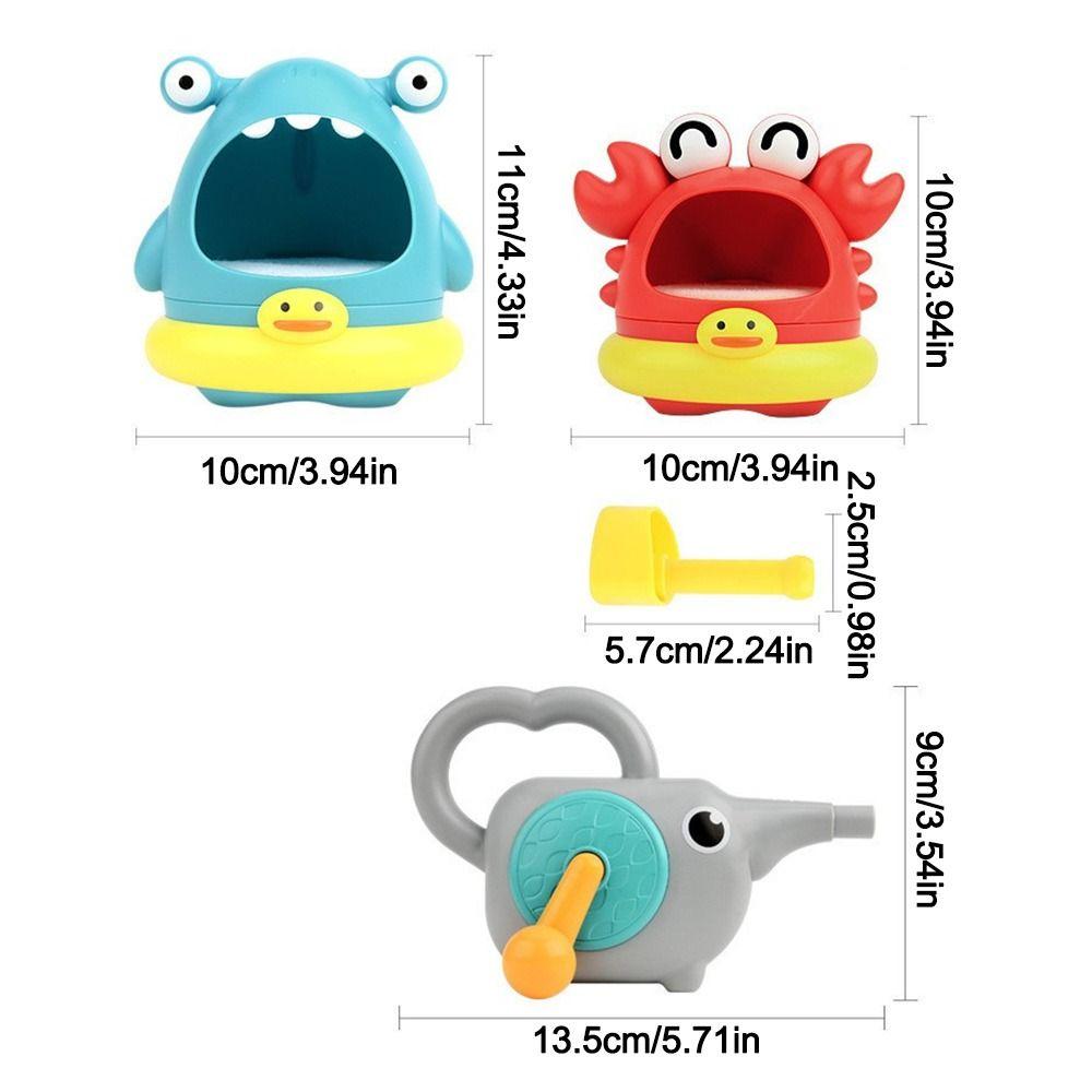Manual Bubble Machine Sharks And Crab Shape Blowing Bubble Toy Cartoon Bathtub Soap Machine