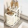 Knife Block with Drain Tray  Holder without Kitchen Storage Rack Decoration Slanted Stand Countertop