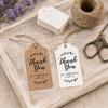 Decorative Tags for Wedding Stationery 100Pcs Paper Thank You with String, Rectangular Gift Tags, Pre-Punched Vintage Style Labels Packaging