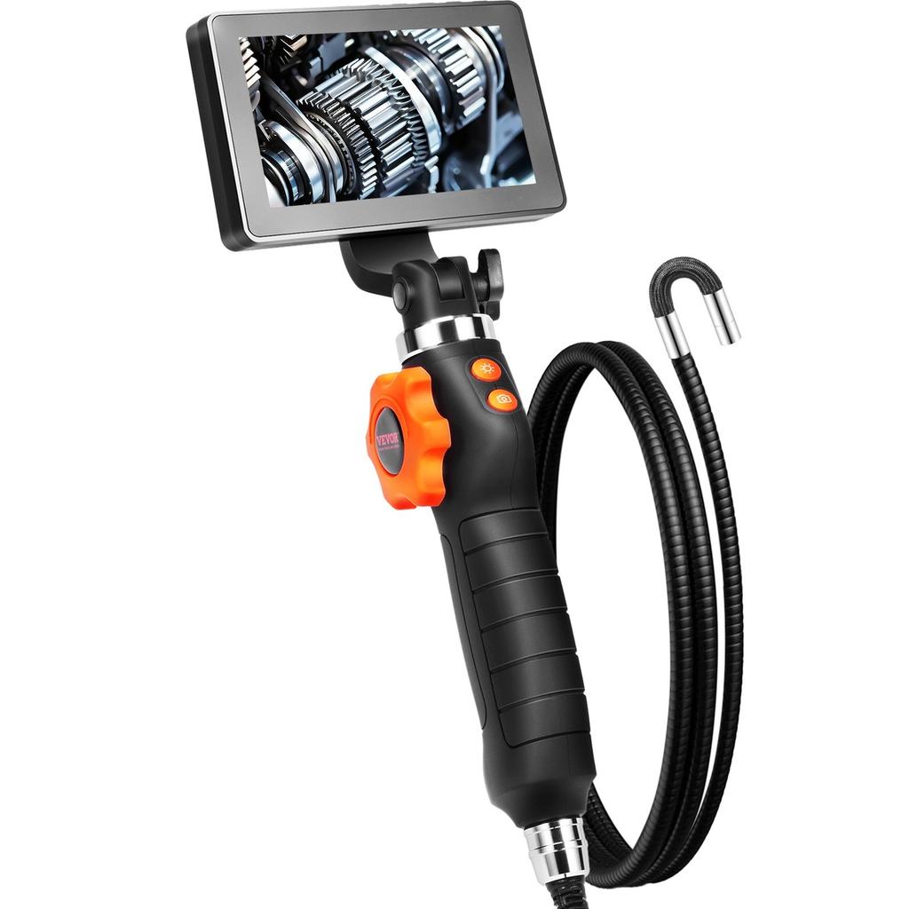 Borescope Endoscope Two-Way 180° Articulating 5" IPS 8X Zoom 6.4mm Lens