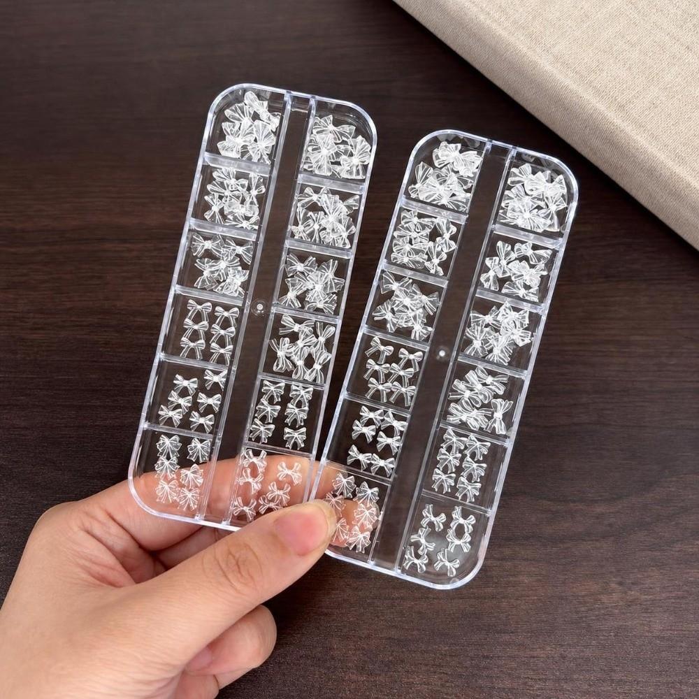 3D Bowknot Nail Art Glitter Set 12 Grids/Box Nail Charms Decorations Manicure Accessories