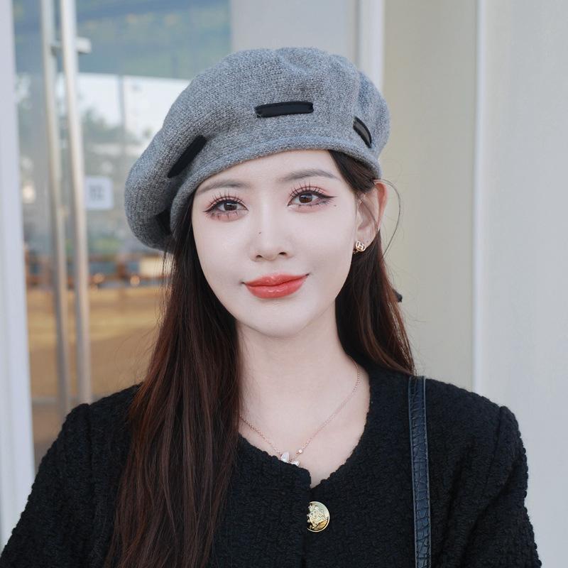 Autumn And Winter Beret Children Retro Painter Hat Fashion Versatile Big Head Circumference Show Face Small Knitted Warm