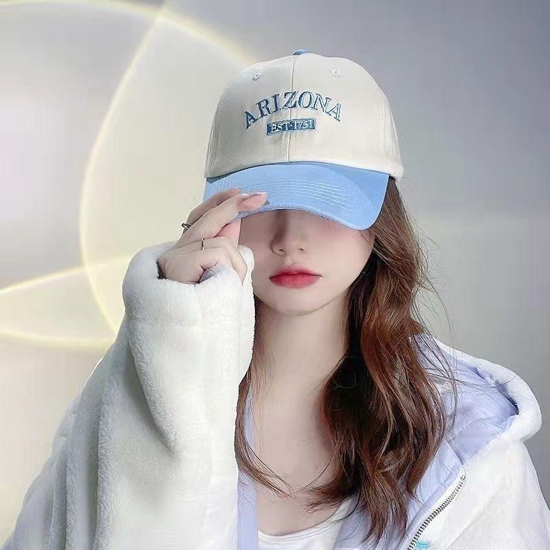 Street contrasting color alphanumeric baseball cap spring and summer curved brim hat male and female casual versatile student cap versatile