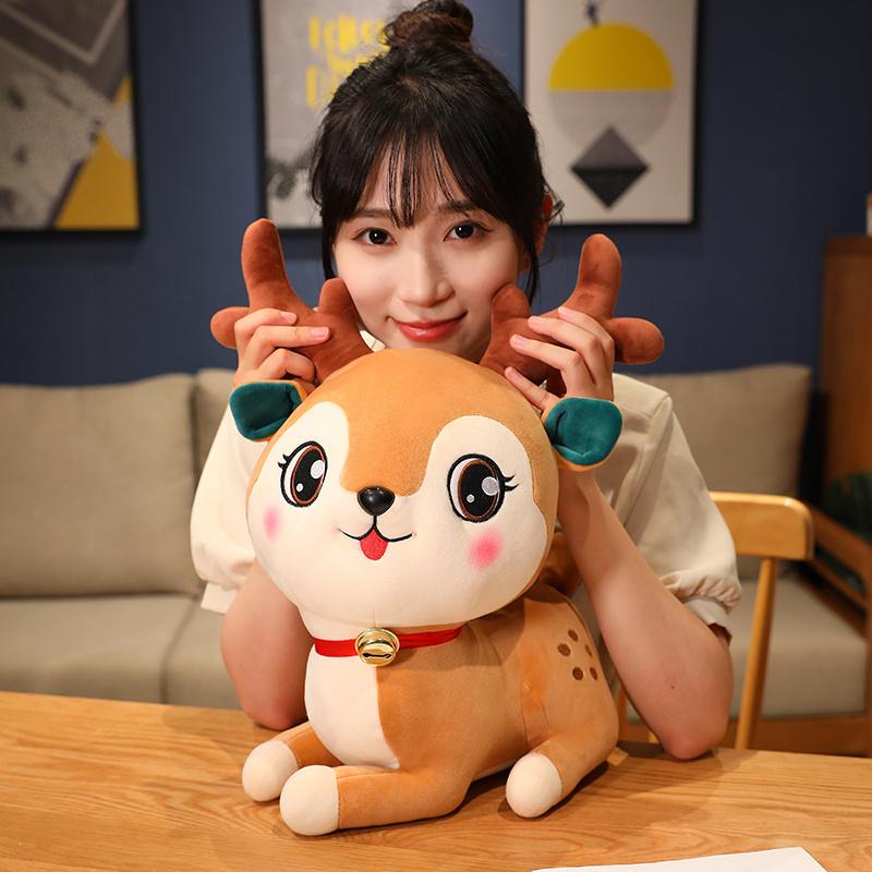 20-40cm Cute Dream Deer Plush Toys Pink Brown Stuffed Doll Elk Plushies Soft Home Decor Christmas Gift For Kids
