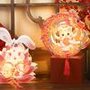 Handmade Florals Paper Lamp Set Traditional Chinese Craft Supplies LED Projection Portable for Chinese Festival