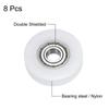 uxcell 8pcs Nylon Pulley U-Groove Ball Bearing 6x27x7mm U Groove Roller Wheel (GCr15) Chrome Steel Bearing AB EC3