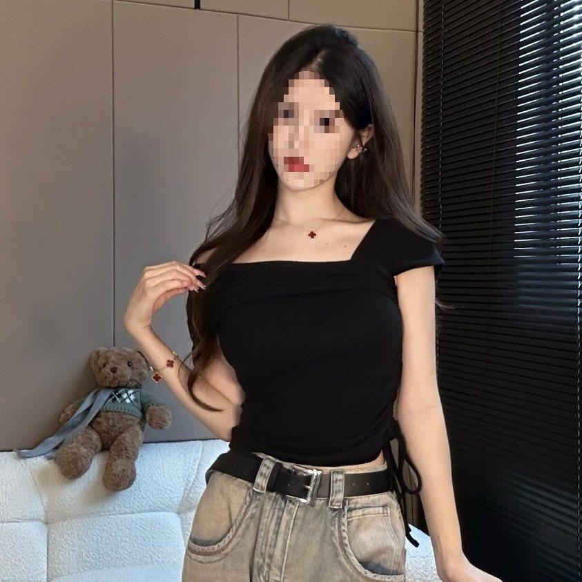 Plain Flat Knit Summer Womens Off Shoulder Top With Embroidery For Casual Wear