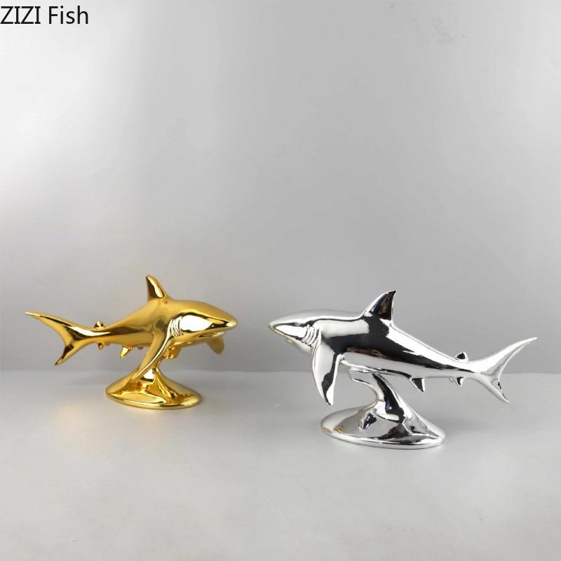 Abstract Resin Shark Model Ornament Creative Animal Sculpture Office Desktop Decoration Art Home Craft Decorative Accessories
