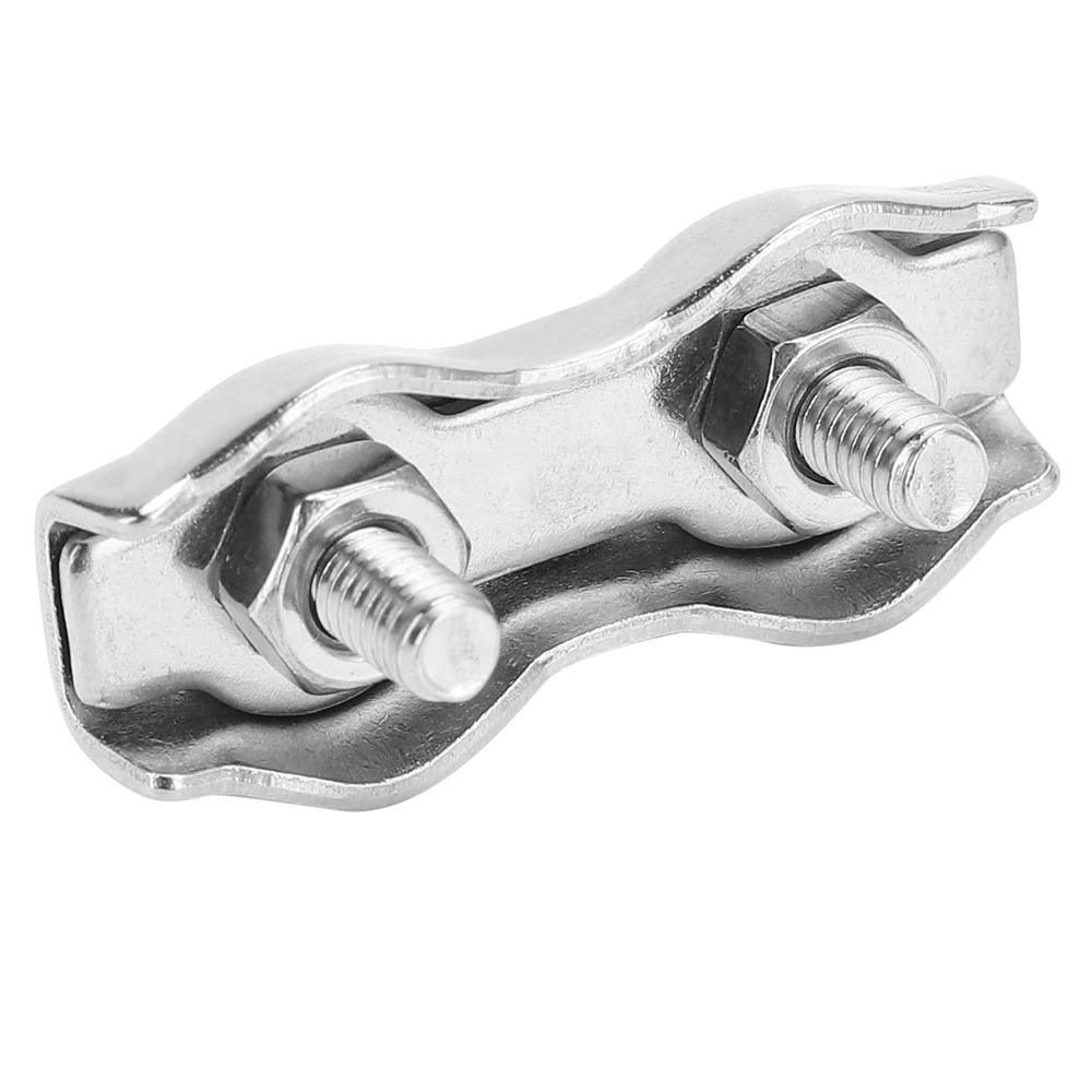 10pcs 304 Stainless Steel Steel Wire Rope Clip Double Grips Double Bolt Wire Clamp Electric Fences