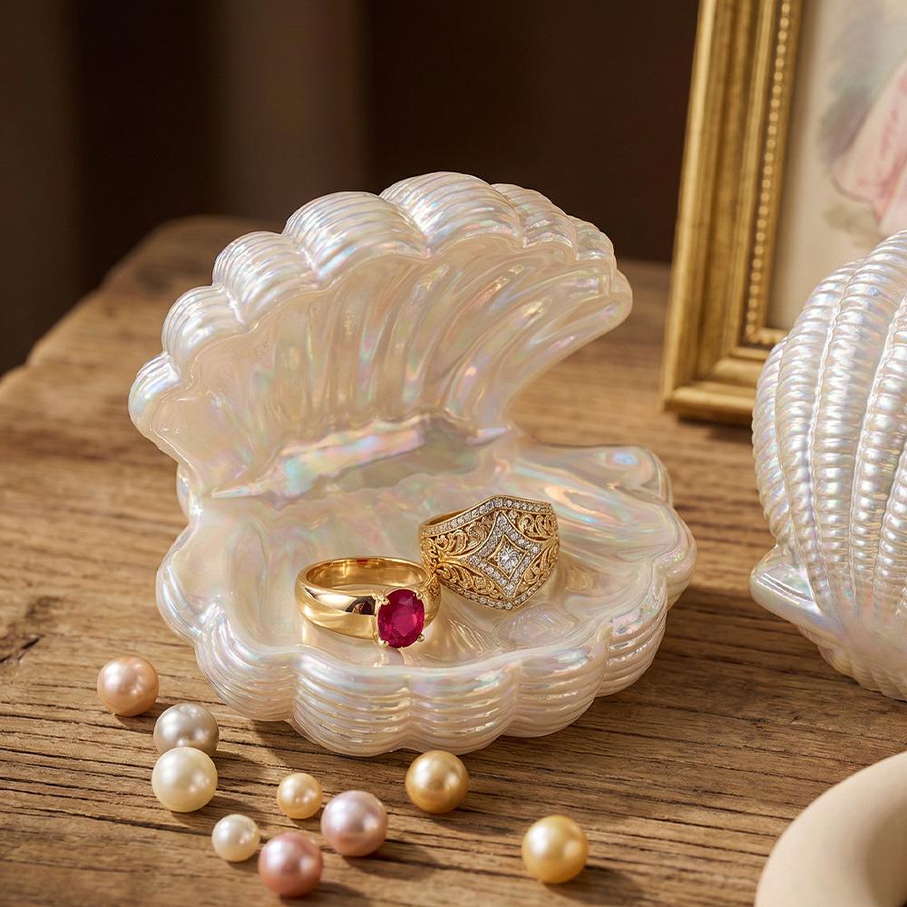 Pudełko na biżuterię z muszli oceanicznych DIY - Kreatywna silikonowa taca gipsowa