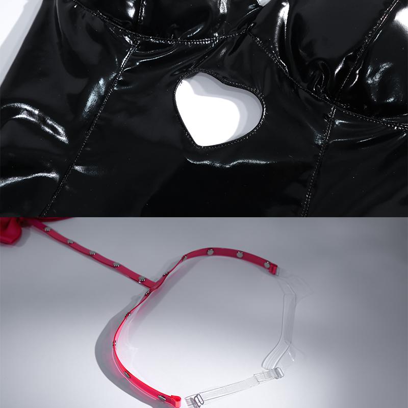 Rabbit Hole Bunny Girl Costume Valentine's Day Women Elastic Leather Fabric Sexy Cosplay Bunny Suit Black Jumpsuits