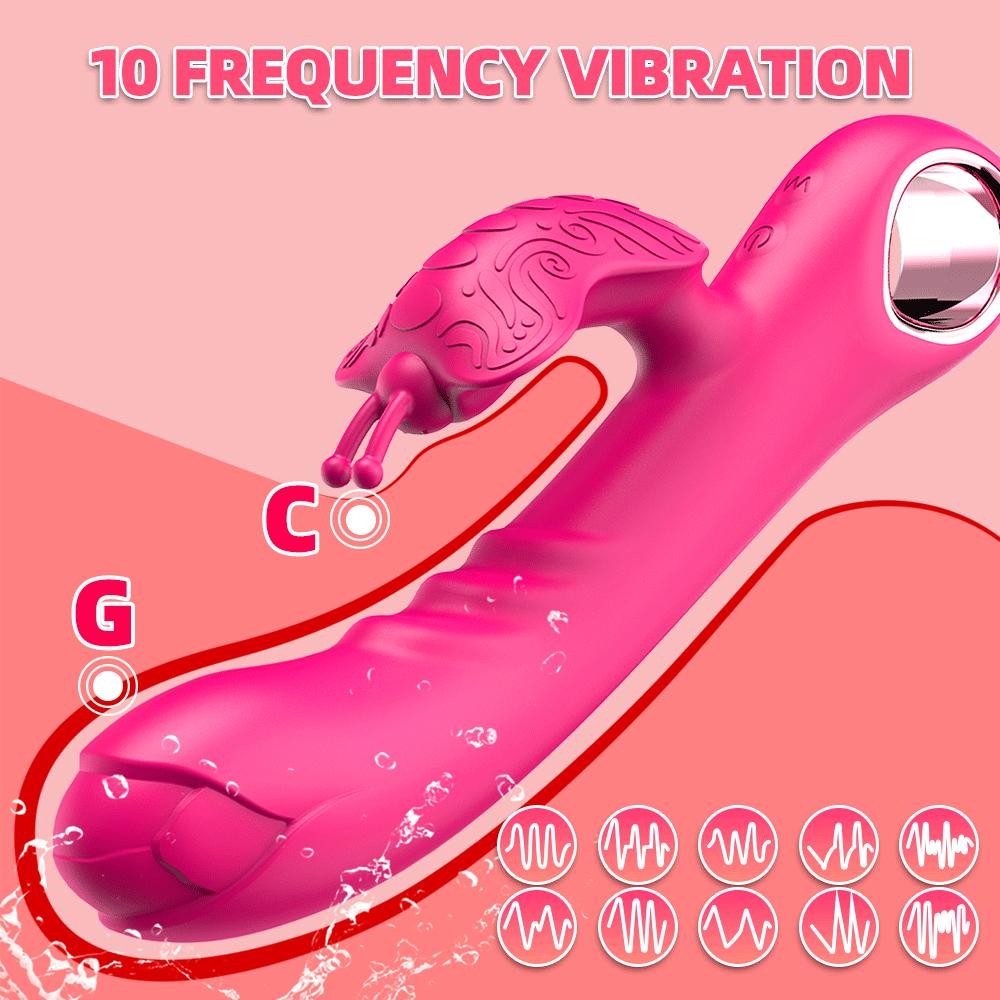 Butterfly Vibrator Dildo Rose Vibrators Dual Motors Vibrating G Spot Stimulator For Women Clitoris Vagina Masturbation Sex Toys