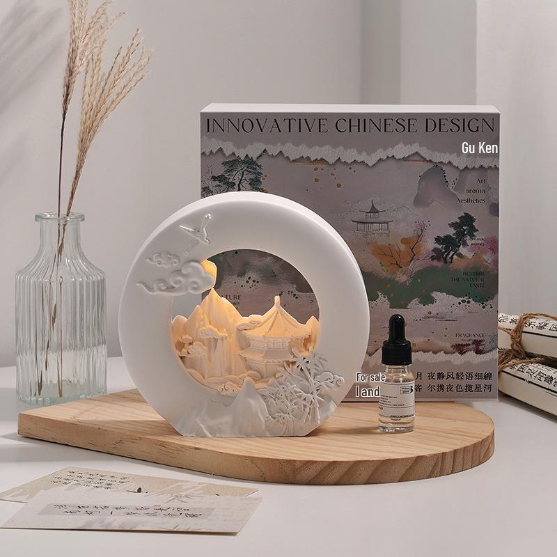Golden Mountain Aroma Diffuser Stone Night Light – Perfect Gift for Girls or New Brides