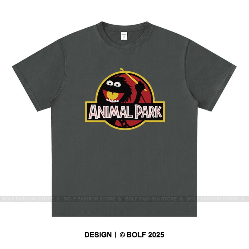 Animal Park Men's T-Shirt 100% Cotton Oversized Wildlife Graphic Tees for Men Jungle Adventure Nature Lover Top