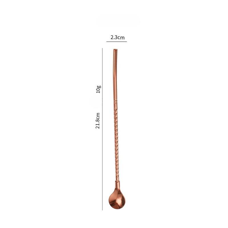 Long Twisted Straw Spoon Portable Stainless Steel Tea Scoop Bent Filter Colored Drinking Cocktail Coffee Stirring Spoons