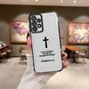 Simple Christian Cross Phone Cover Funda Case for Samsung Galaxy A33 A50 A23 A51 A16 A06 A14 A04 A54 A34 A12 A03 A15 A05 A24 A52