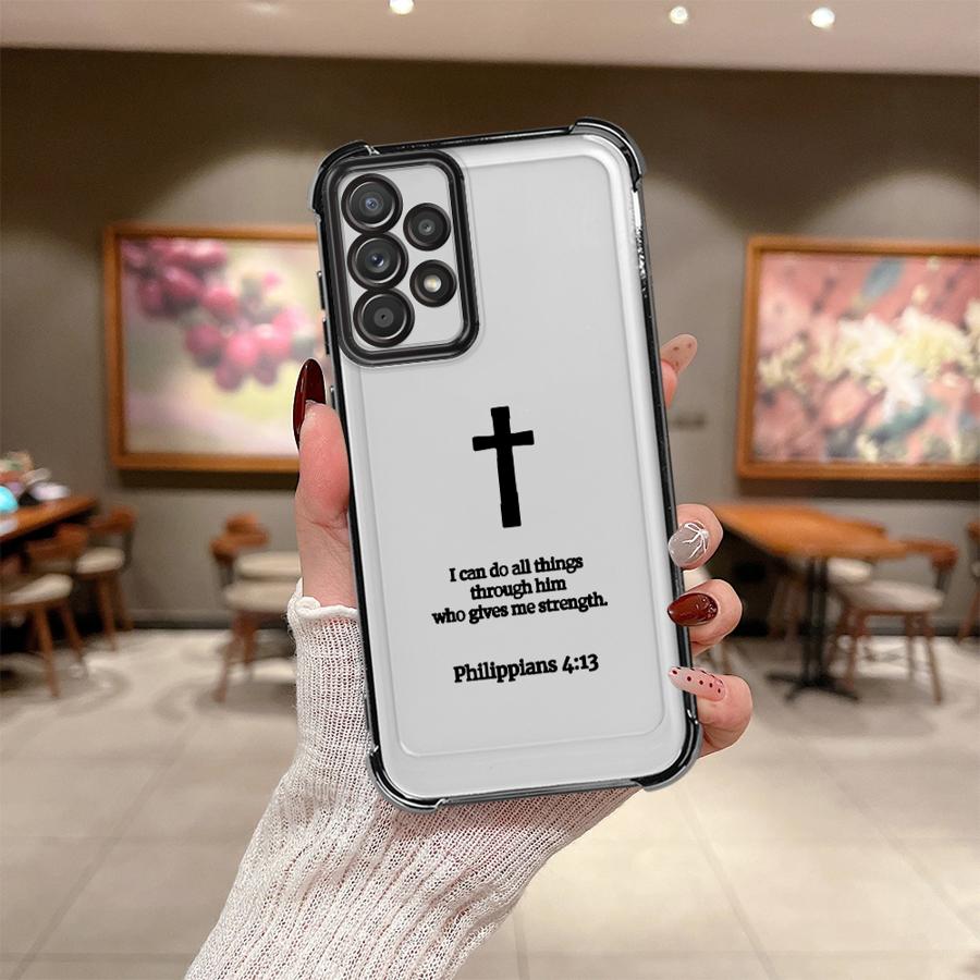 

Simple Christian Cross Phone Cover Funda Case for Samsung Galaxy A33 A50 A23 A51 A16 A06 A14 A04 A54 A34 A12 A03 A15 A05 A24 A52 Galaxy A22 4G