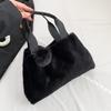 2025 autumn and winter plush cute girl shell bag solid color handbag ins versatile fashion shoulder bag messenger bag