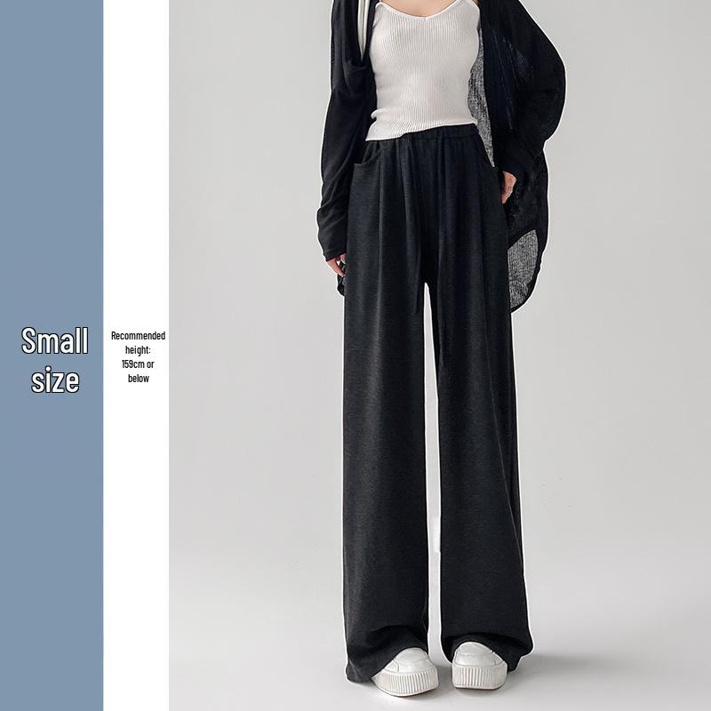 

Женские широкие брюки с высокой талией из клейкого риса : Универсальный прямой крой для любого сезона. XL