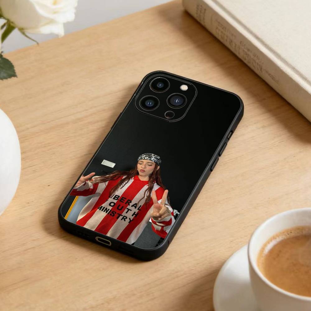 

Singer E-Young Miko Phone Case For iPhone17,16,15,14,13,12 Plus,Max Soft Silicone Black Cover iPhoneXSMAX