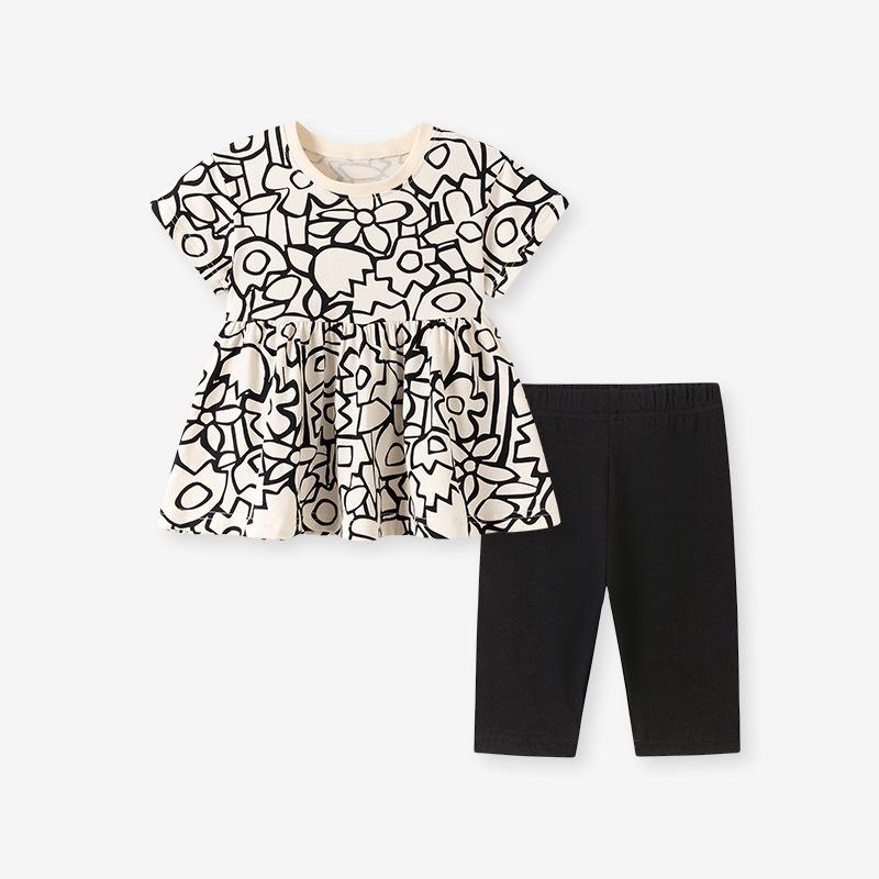 

Little Maven Girls Chic Summer Set - European & American Style 6Y