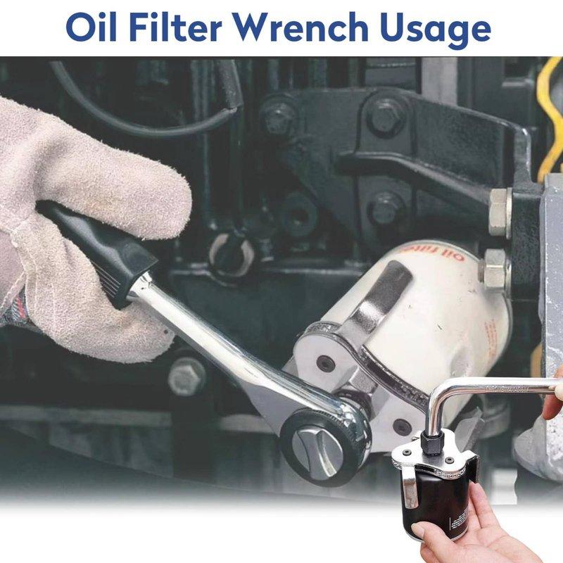 3-Jaw Oil Strainer Wrench Secure Grip 3 Jaw Oil Strainer Wrench Sturdy Duty Rust Resistant for Mechanics