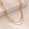 Multi-layer Stacked Chain Stainless Steel Gold-plated Double-layer Necklace Women's Fashion Niche Color-preserving Thin Chain O-chain New