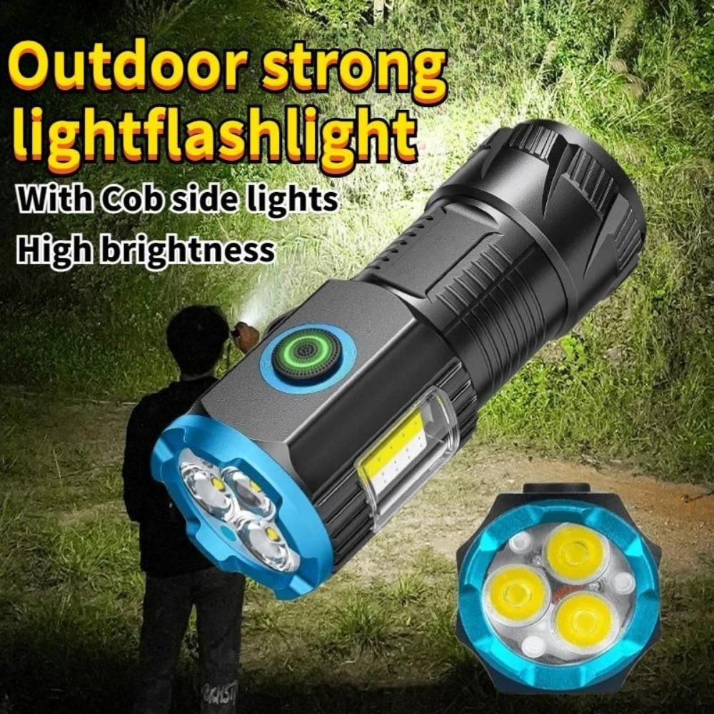 Pocket EDC Mini Led Flashlights USB Rechargeable with 18350 Battery Strong Powerful Outdoor Torch Camping Lamp COB Work Light