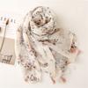 2021 Kvinnor Höstmode Vintage Blommor Tofs Viskos Sjal Från Indiskt Tryck Wrap Pashmina Stole Bufandas Muslim Hijab Snood