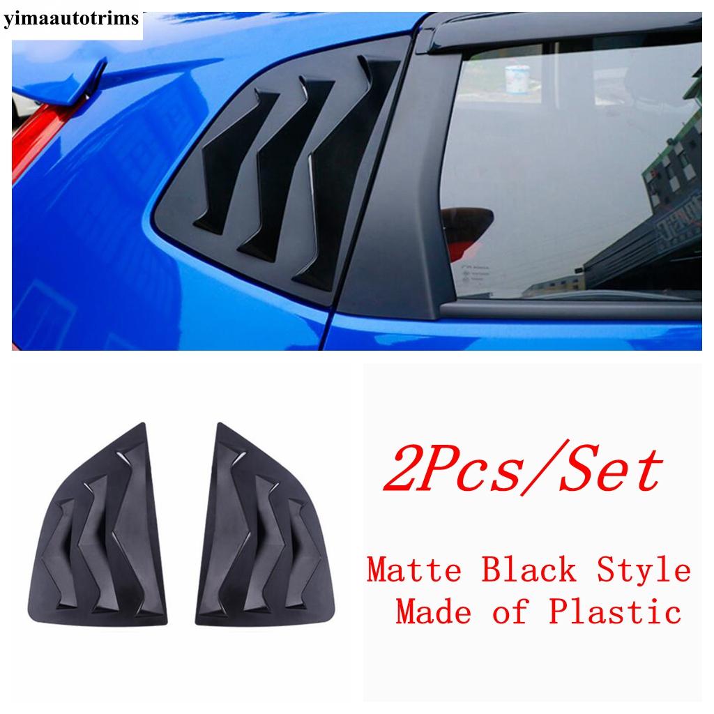 

Black Rear Window Shutter Louver Sun Shade Side Air Vent Panel Decoration Cover Trim Accessories For Honda FIT JAZZ 2014 - Matte Black Style