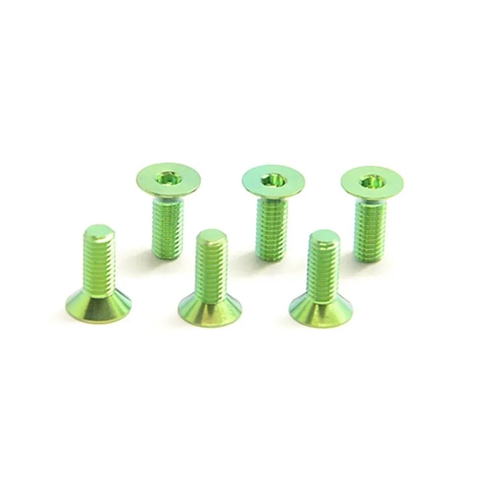 5 Stück/Los Lila Grün Gold M3 x 4 5 6 8 10 12 14 15 16 18 20 mm TC4 GR5 Titanlegierung Schrauben Flachsenkkopf Innensechskant