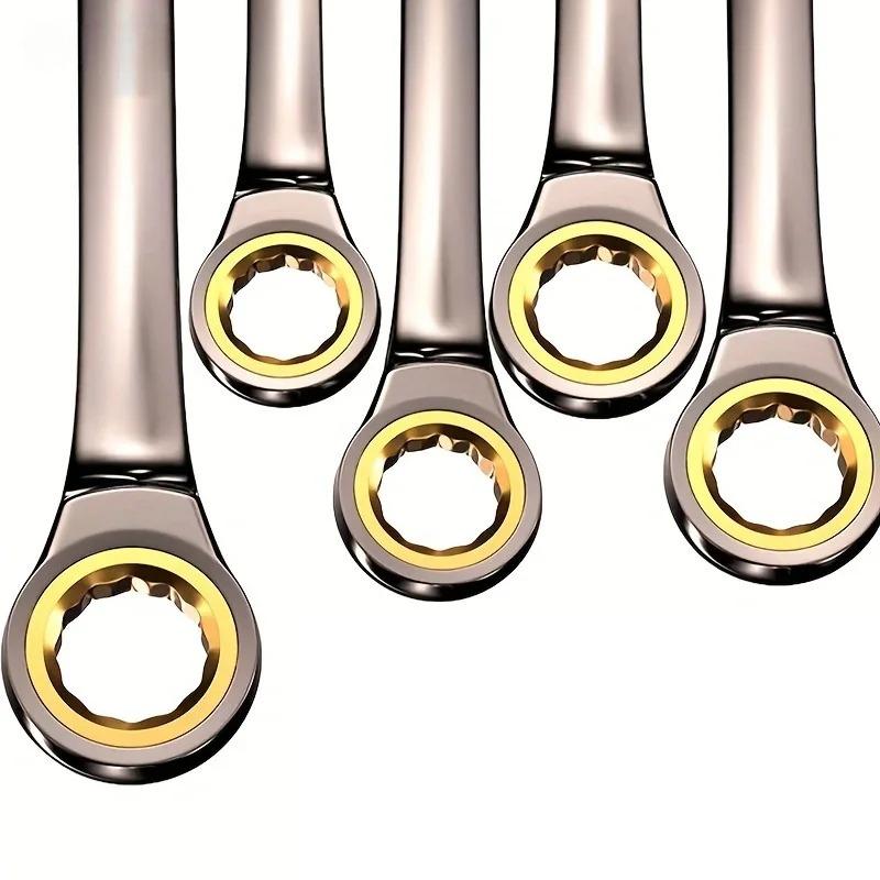 Ratchet Wrench, Double-ended Universal Type, Open Cross-slot Wrench, Four-layer Precision Electroplating, Repair Tool