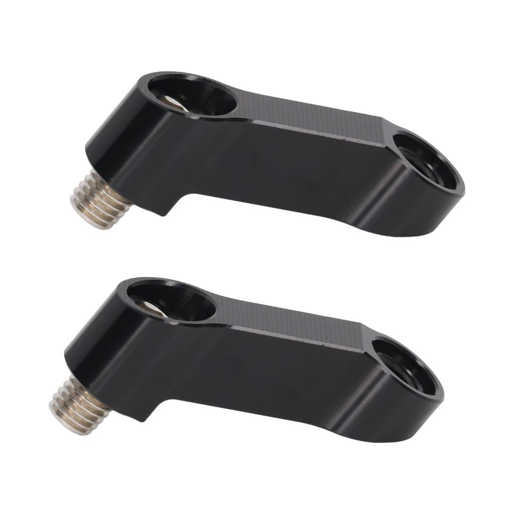 1 Pair 10mm 0.39in Motorcycle Mirror Mount Riser Extender Adapter Replacement for NMAX 155 125 2015‑2022 Black