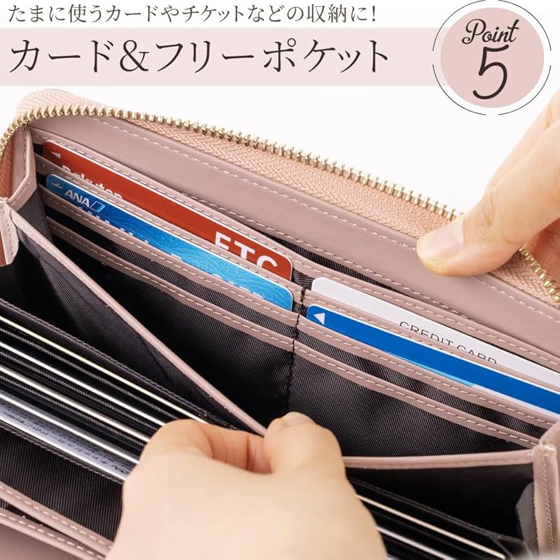 [A-Zoo] Münze durch lange Brieftasche runde Reißverschluss Brieftasche Damen Leder matte Farbe verstehen Skimming Prävention große Kapazität Blasebalg Rindsleder