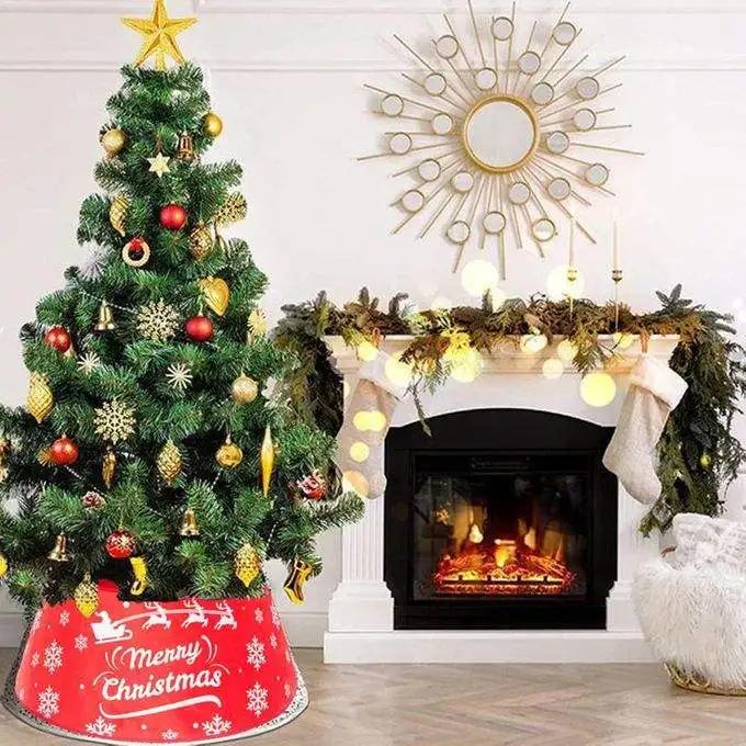 Holiday Christmas Tree Skirt Artificial Pine Tree Ring Decorative Base Cover for Indoor Outdoor Home Decor