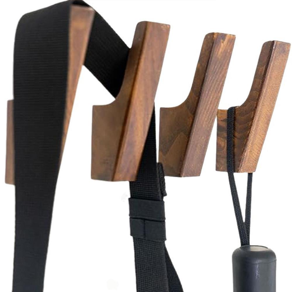 Wooden Coat Hook Wall Hooks, Heavy-duty Walnut Wood Hook, Decorative Key Holder Coat Rack Wall-mounted Hook Clothes Hanger