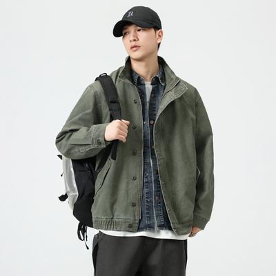 American Retro Denim Jacket Men'S Loose Large Size Jacket Versatile Casual Top Trendy Brand