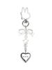 VVV Pearl Ribbon Heart Logo Keychain