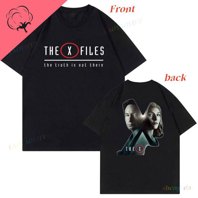 The X Files Front Back Printed TShirt I Want To Believe Cotton Movie Secret of XFiles Graphic TShirts Unisex Fashion Vintage S