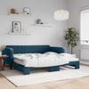 Vidaxl Sofa Rozsuwana Z Materacami, Niebieska, 100X200 Cm, Aksamit