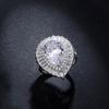 Ring Hand Jewelry, Temperament Platinum-Plated Water Drop Zircon Ring For Women