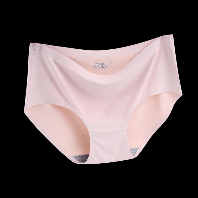 Women's Ice Silk Underwear Seamless Underwear One-piece Underwear Breathable Mid Waist Sexy Women's Underweartriangular Underwear Head