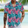 Men's Vintage Button Down Bowling Shirts Short Sleeve Summer Beach Shirt