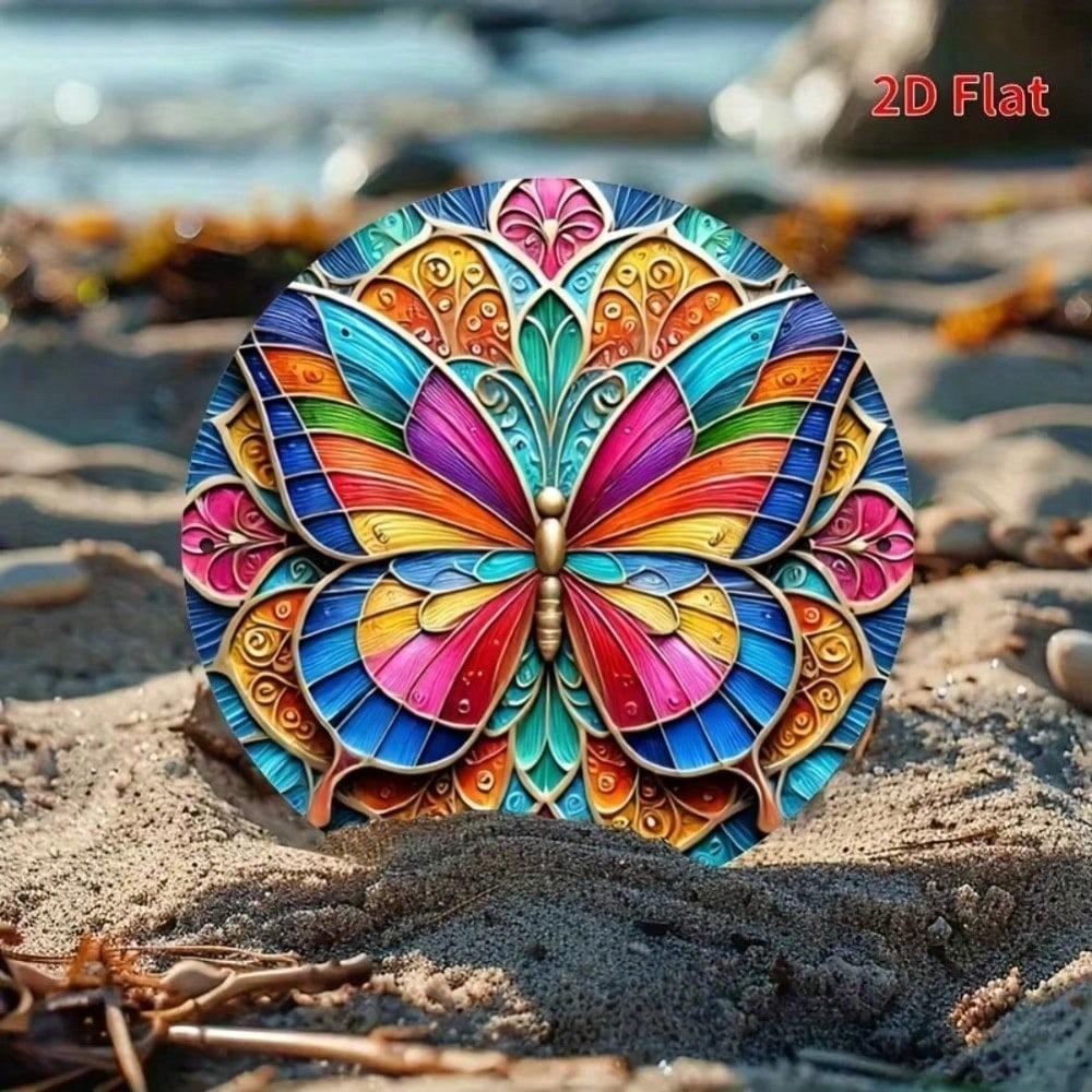 2D Flat Metal Art Waterproof Butterfly Iron Sign Home Garden Wall Decor