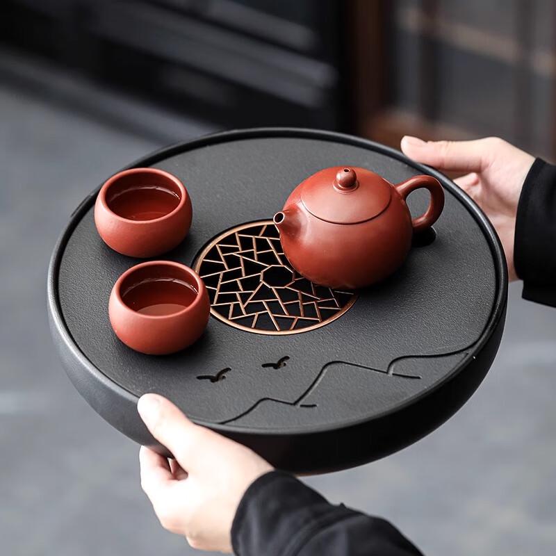 Ceramic Tea Tray with Water Storage