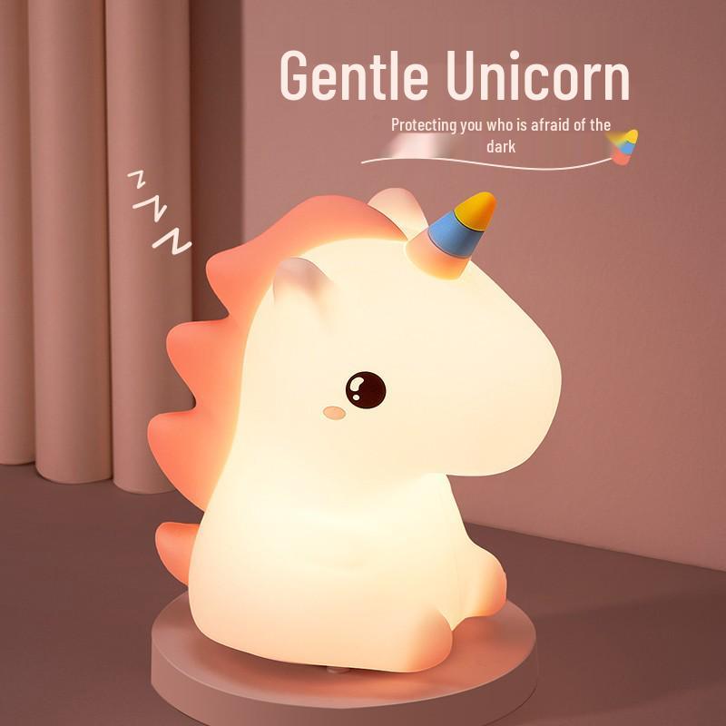 Unicorn Silicone Night Light: Creative Bedside Gift 1200mAh Battery
