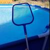 Pool Leaf Skimmer Net Fine Mesh Netting Basket with 5 Aluminum Pole Sections Pool Skimming Tool for Debris Collection Spa Pond