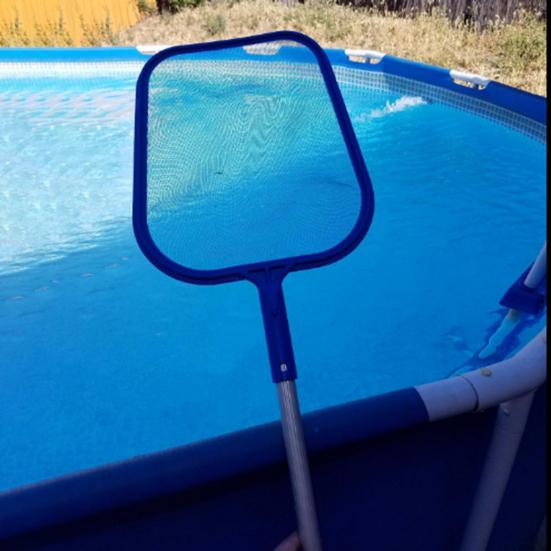 Pool Leaf Skimmer Net Fine Mesh Netting Basket with 5 Aluminum Pole Sections Pool Skimming Tool for Debris Collection Spa Pond