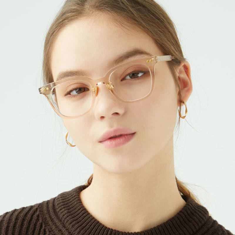 Oart Nina BROWN CRYSTAL Clear Horn-rimmed Glasses