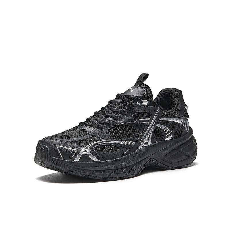 Anta At2002 Retro Sports Low-Top Casual Running Shoes Men Sneakers Black Silver 912445502-4